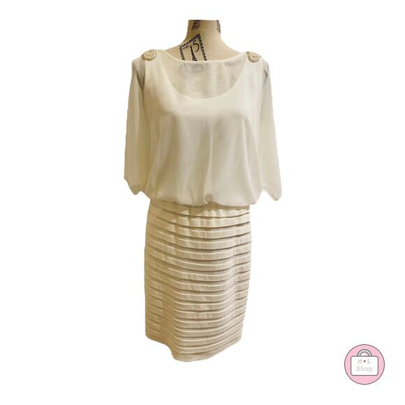 Holiday Cocktail Formal Dress with Faux Pearls - Picture 1 of 5